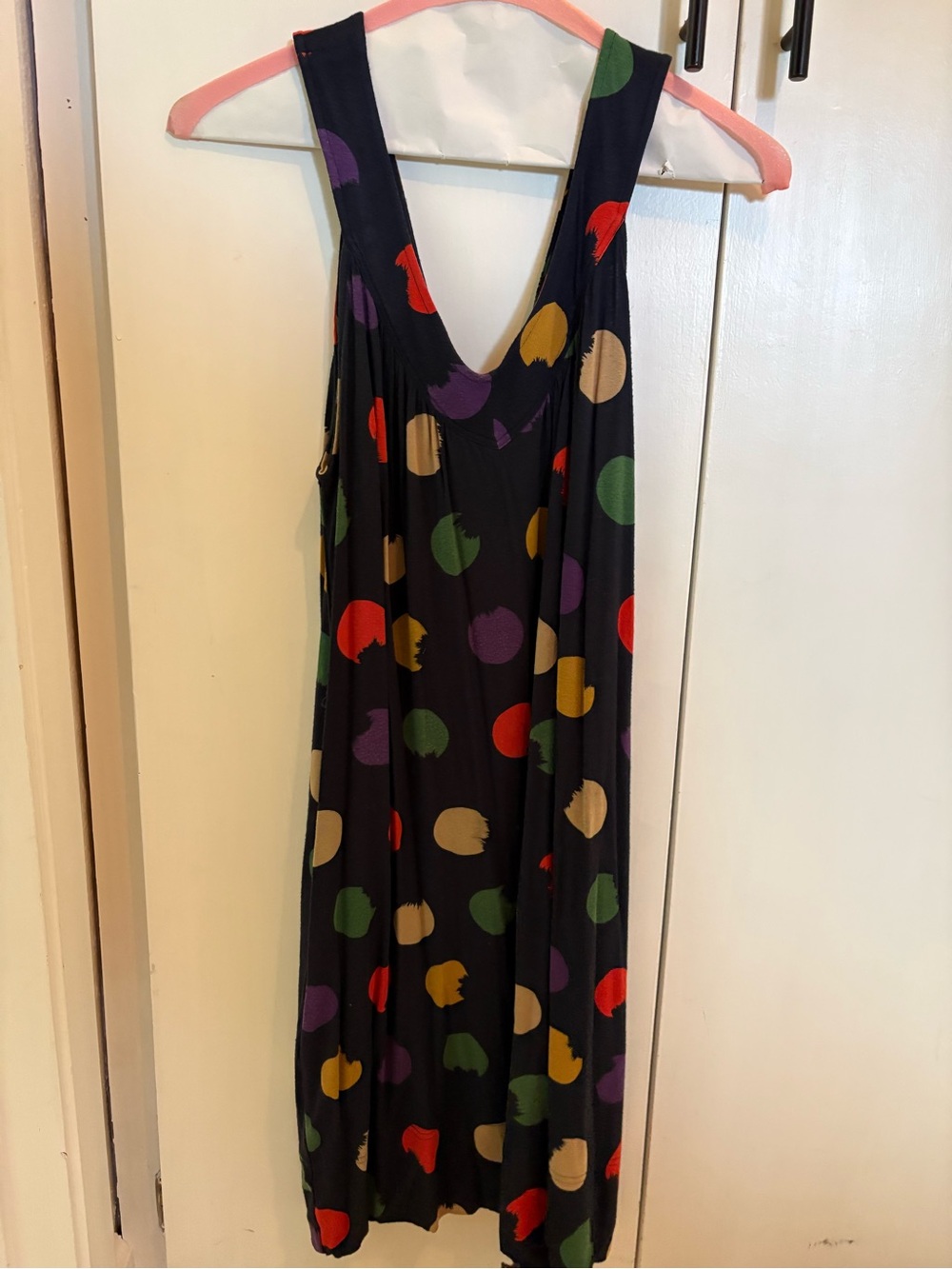 Marc by Marc Jacobs Blue Sleeveless Dress with Multicolor Dot Print